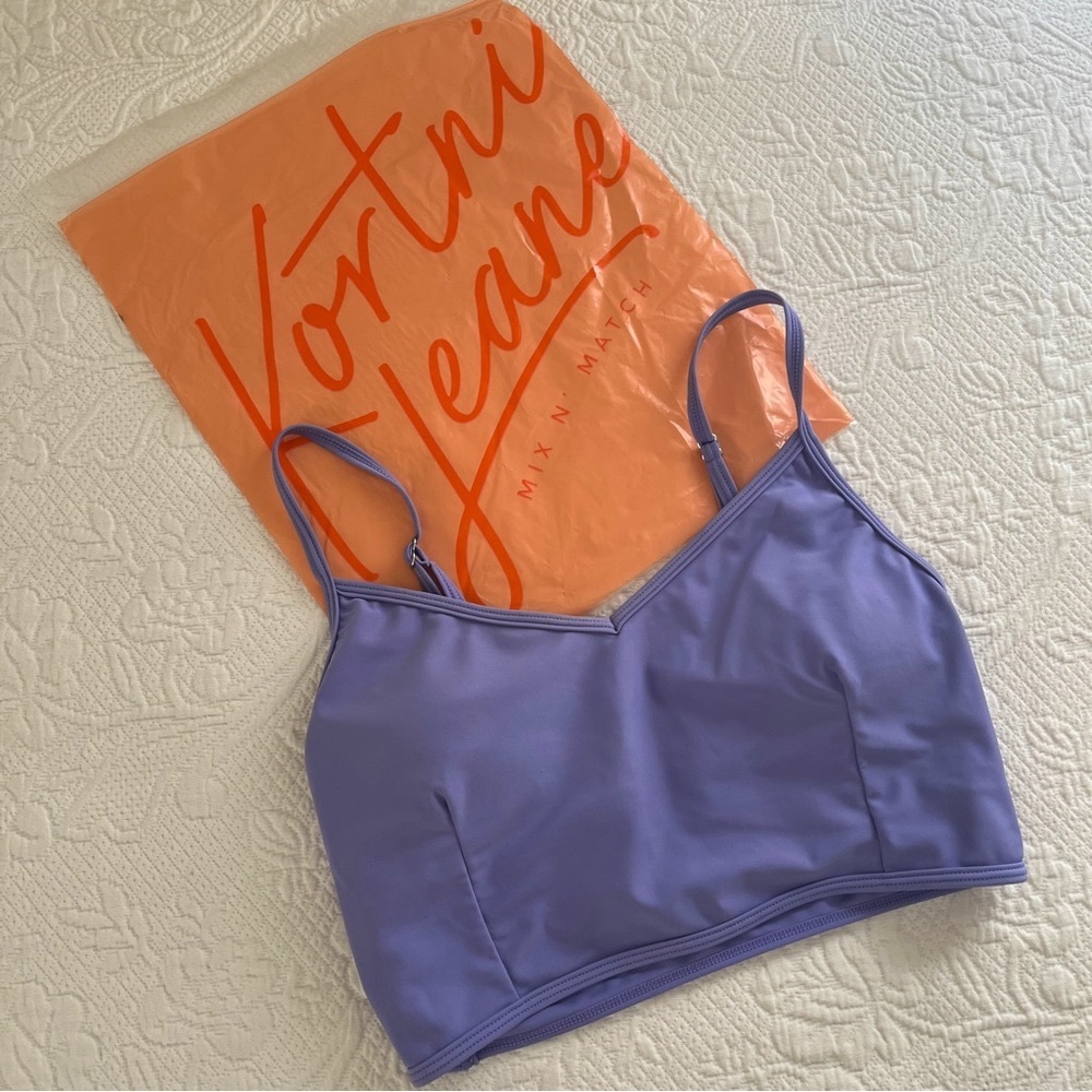 Kortni Jeane V’d Crop Top Swim Periwinkle blue size XS